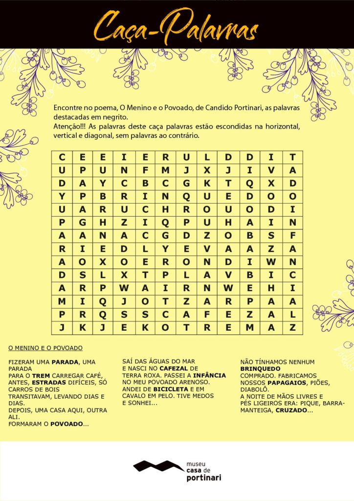 Caça Palavras Para Impressão Grátis. Atividade Ideal Para